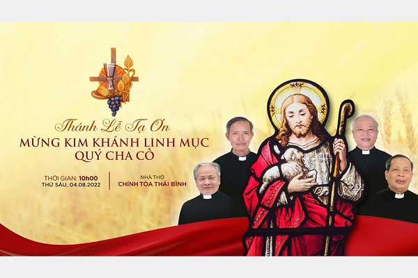 Trực tuyến: Thánh lễ Tạ ơn Mừng Kim khánh Linh mục của Cha cố Đạo, Cha cố Phước, Cha cố Gia Và Cha cố Thi