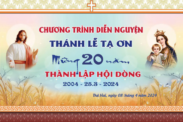 Trực tuyến: Chương trình DIỄN NGUYỆN và THÁNH LỄ Mừng 20 năm Thành lập Hội Dòng Nữ Đa Minh Thái Bình