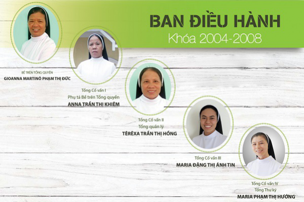 Ban Điều hành Hội Dòng nhiệm khóa năm 2004 - 2008