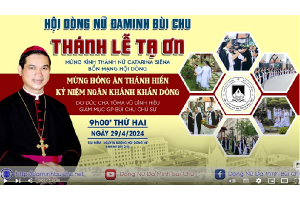 Hội dòng Nữ Đa Minh Bùi Chu: Thánh lễ Khấn Dòng năm 2024